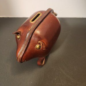 Vintage Leather Kounoike Piggy Bank